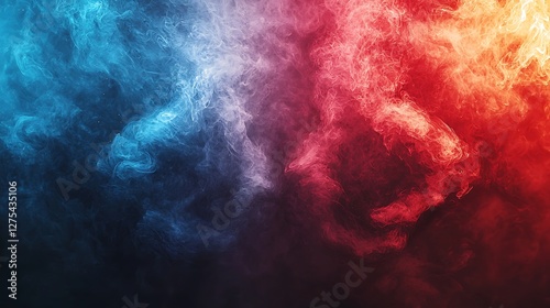 Abstract smoke blend, vibrant colors, dramatic effect, background image, for design projects photo