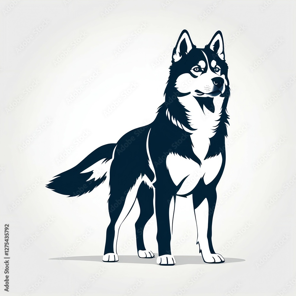 Obraz premium 骨格も筋肉もがっしりとした体格のシベリアンハスキー
