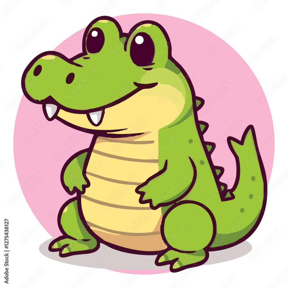 Fototapeta premium A cute fat crocodile illustration