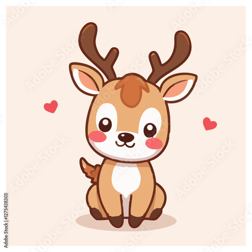 Wallpaper Mural A cute happy deer with heart christmas Torontodigital.ca