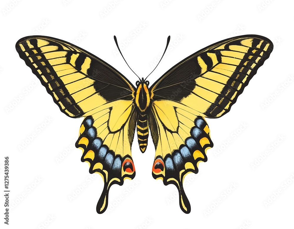 Fototapeta premium Yellow Butterfly Isolated on White