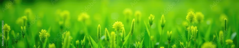 Emerald green foliage of buckwheat plants in a lush summer meadow, summer, flora Emerald green foliage of buckwheat plants in a lush summer meadow, summer, flora
