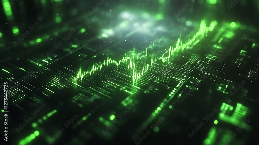 Abstract Green Digital Stock Market Data Visualization Abstract Green Digital Stock Market Data Visualization