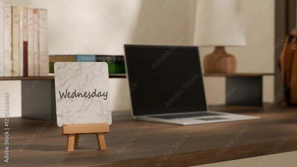 Calendar on work desk showing Wednesday Calendar on work desk showing Wednesday