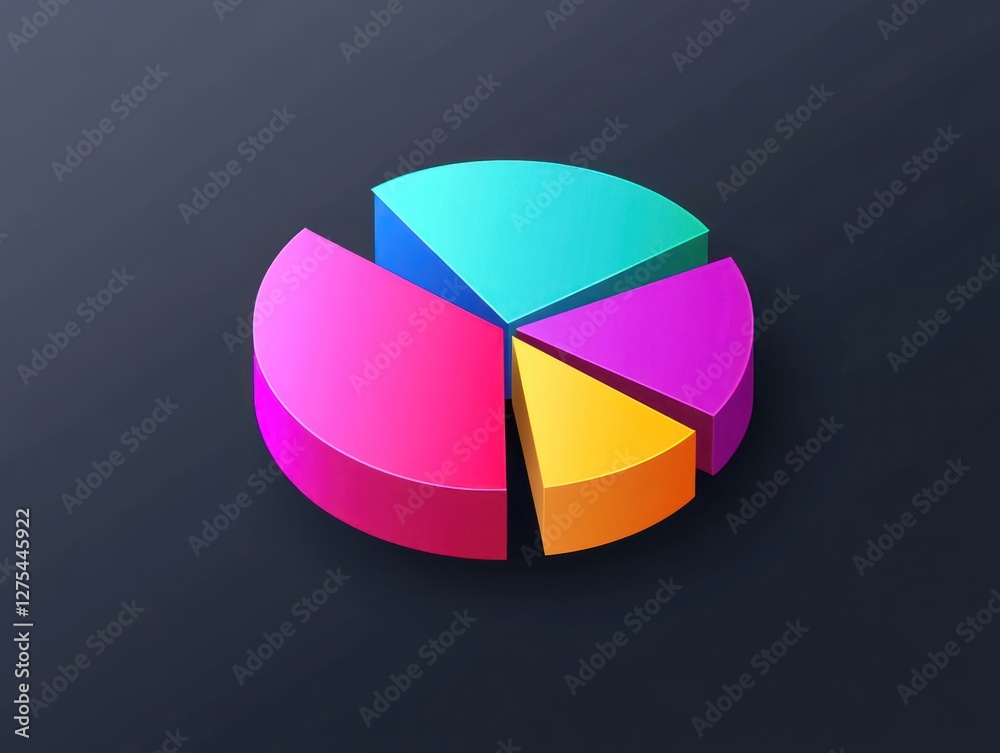 Obraz premium Colorful pie chart representing data visualization trends