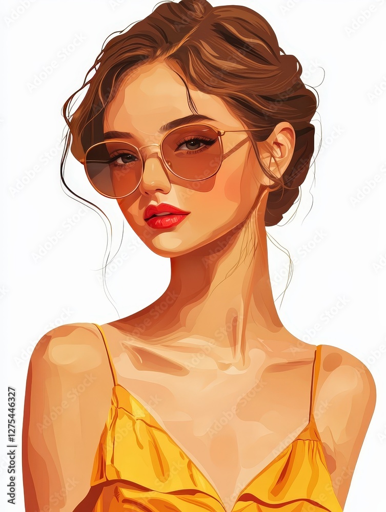 Cartoon people beautiful woman illustration isolated on solid white background Cartoon people beautiful woman illustration isolated on solid white background