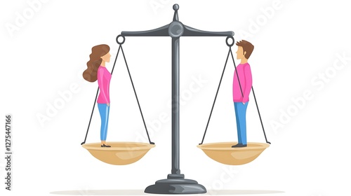 Gender equality scales, balance, justice