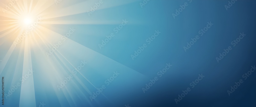Obraz premium Sunbeams on Blue Gradient Background