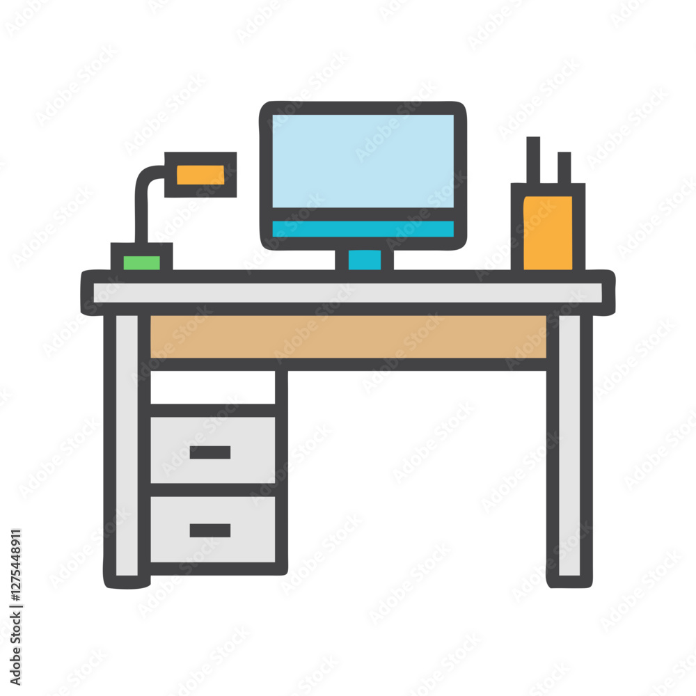 office workspace desk icon design office workspace desk icon design