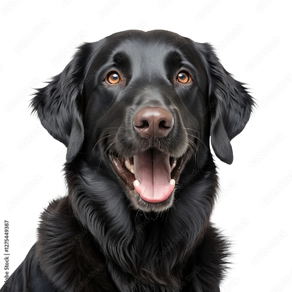 Happy Black Labrador Retriever Dog Portrait Happy Black Labrador Retriever Dog Portrait