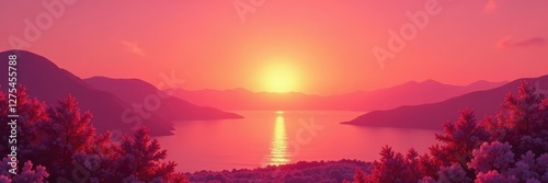 Warm and inviting sunset-inspired background with smooth transition from pink to orange, cozy, pink