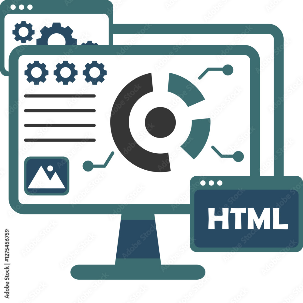 Obraz premium Web Development Illustration