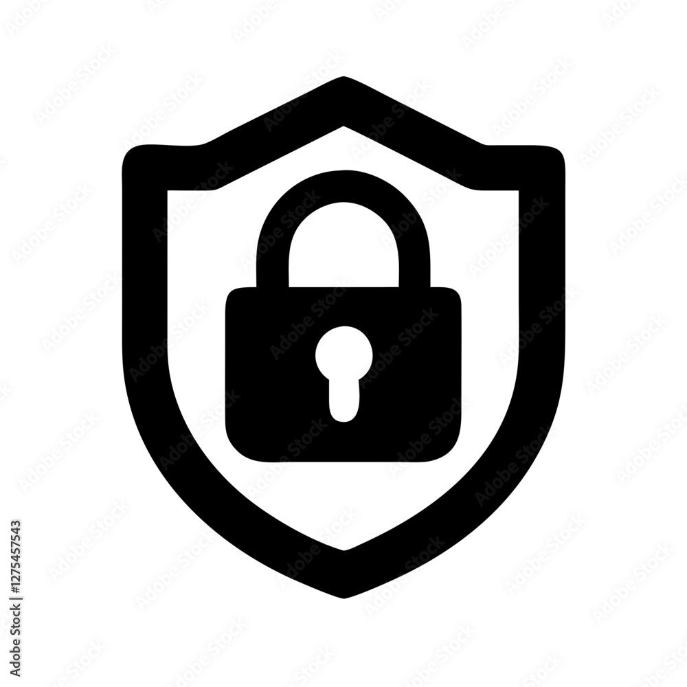 padlock in a shield icon design padlock in a shield icon design