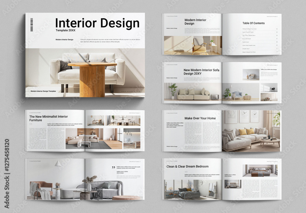 Interior Design Brochure Template Landscape Stock Template | Adobe Stock