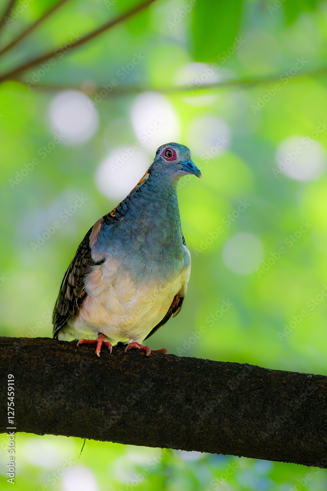 Geopelia humeralis perching on branch Geopelia humeralis perching on branch