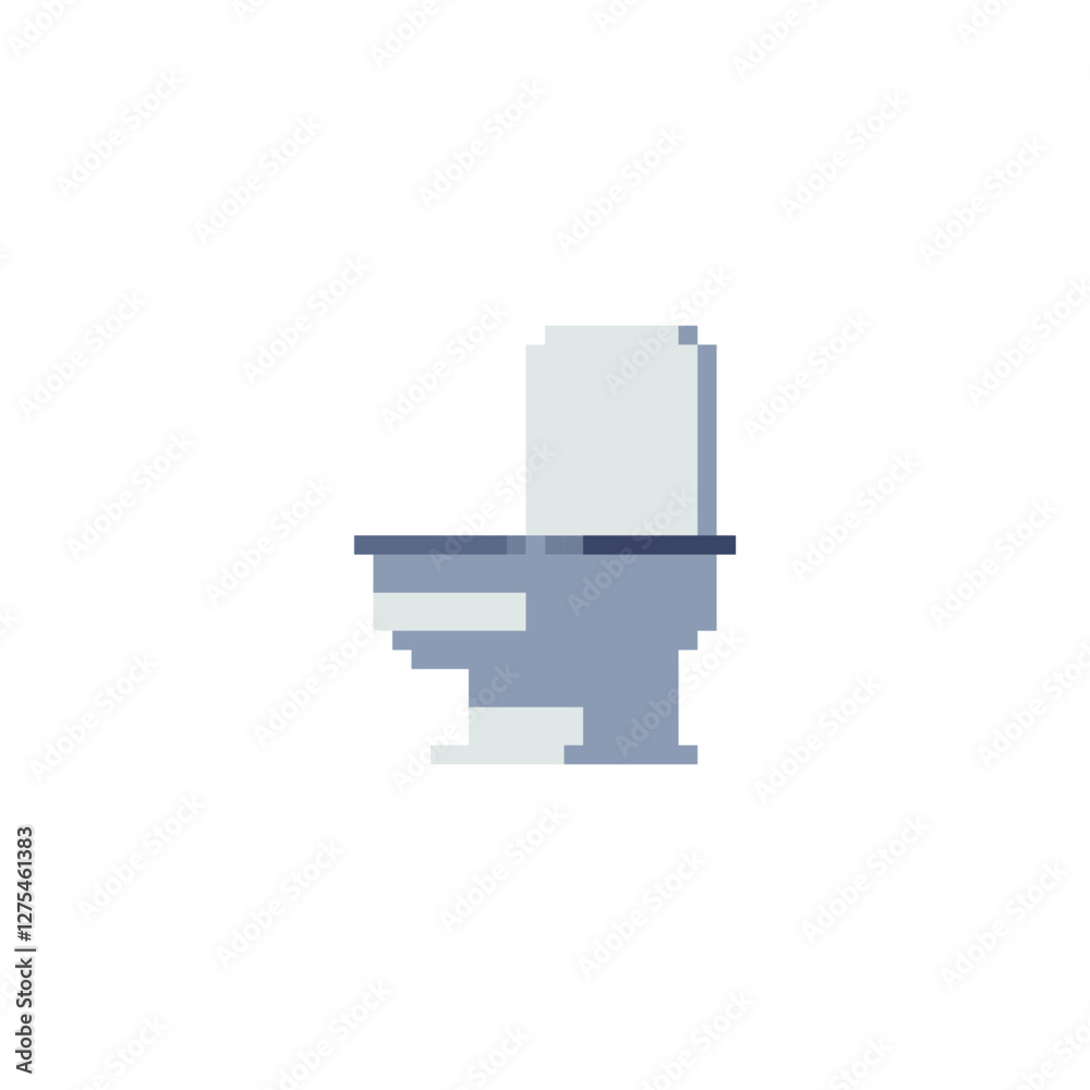 Toilet pixel art style icon, elements in bathroom. Game assets. Isolated abstract vector illustration. Toilet pixel art style icon, elements in bathroom. Game assets. Isolated abstract vector illustration.