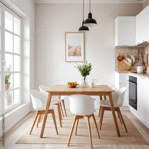 Modern Minimalist Kitchen Dining Area