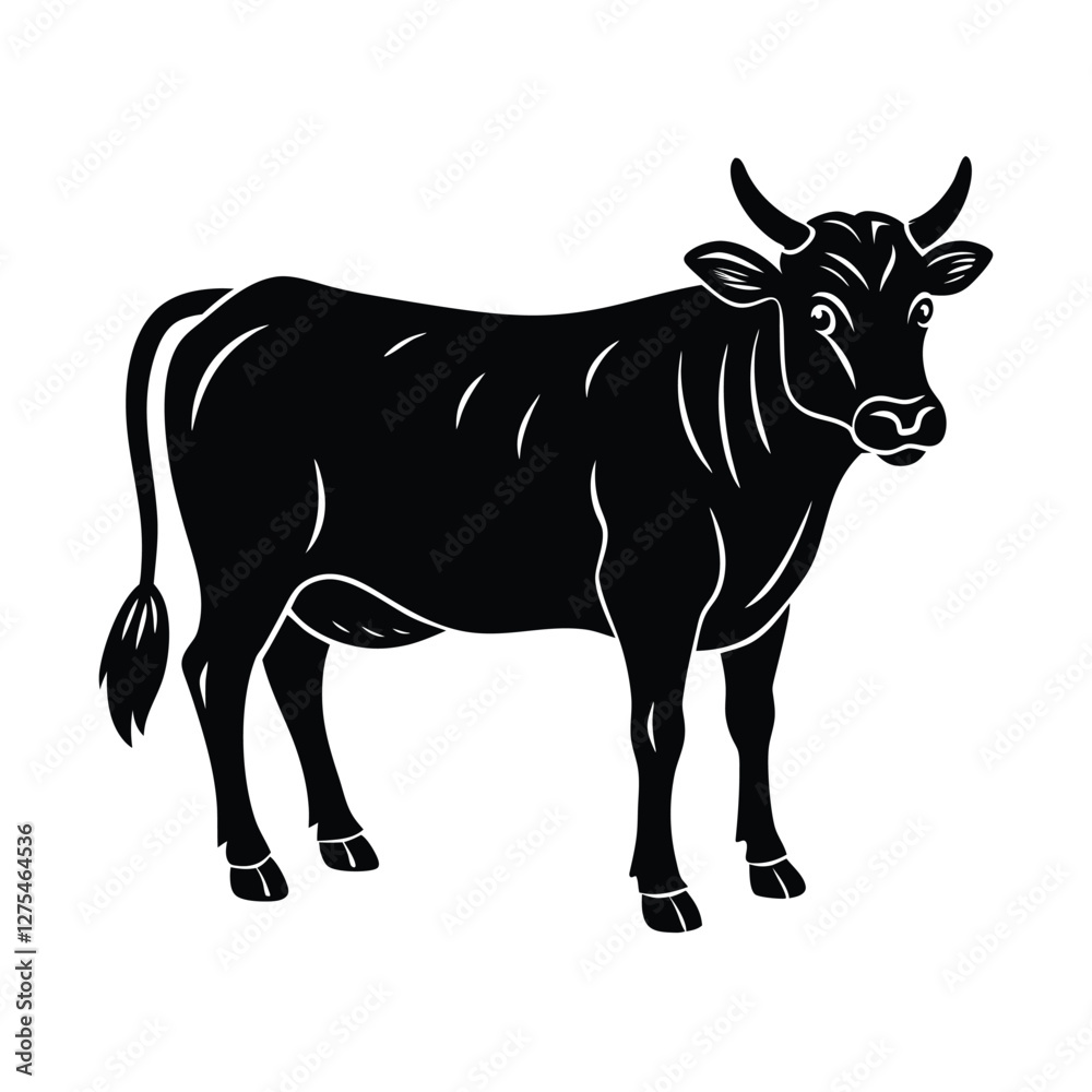Fototapeta premium black and white cow