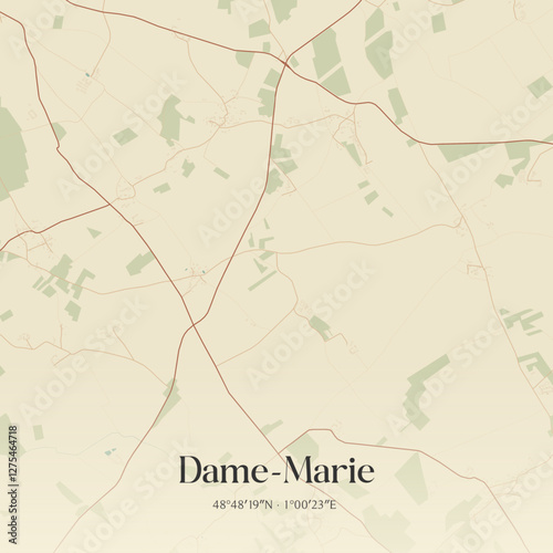 Vintage map of Dame-Marie, France.