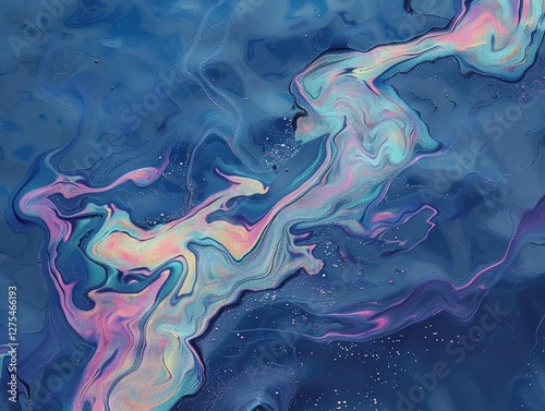 Abstract colorful liquid swirling creating an artistic design usable as background or for a print