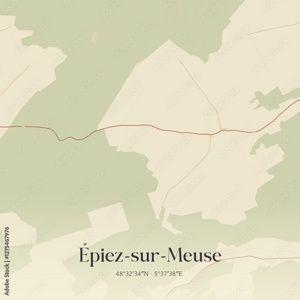 Obraz premium Vintage map of Épiez-sur-Meuse, France.