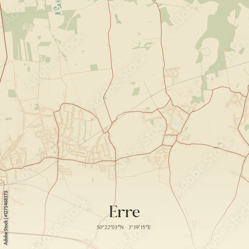 Vintage map of Erre, France.