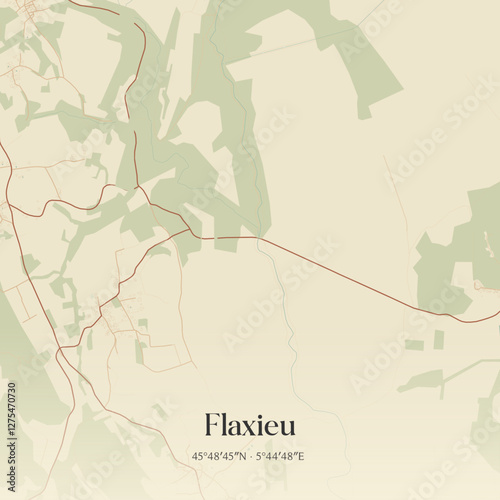 Vintage map of Flaxieu, France.