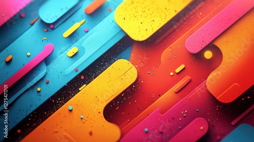 A vibrant display of dynamic color shapes and textures that merge together, creating a visually stimulating and engaging artwork that embodies modern artistic expression.