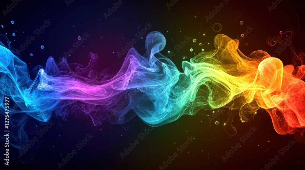Fototapeta premium This captivating image showcases a cascade of flowing colors in an artistic display, embodying a visual rhythm that resonates with energy and life itself.
