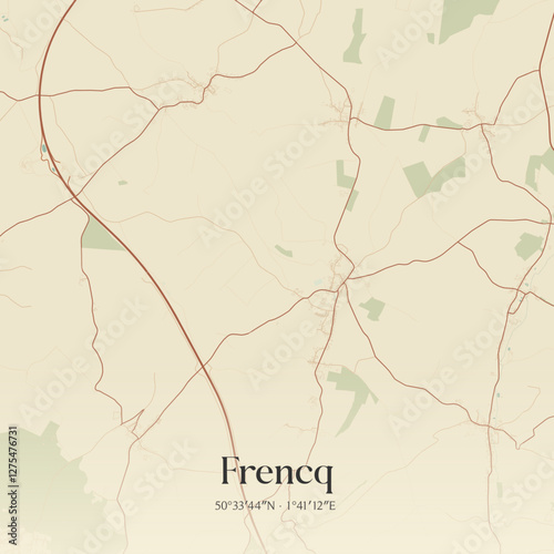 Vintage map of Frencq, France.
