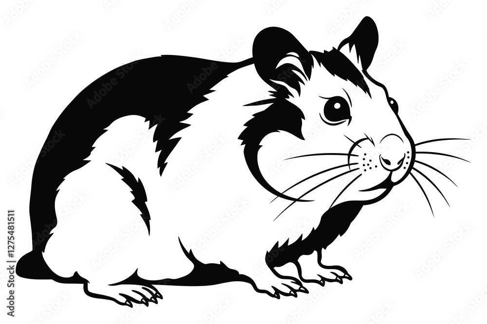 Cute Hamsters silhouette vector illustration graphic, Cute Hamsters silhouette vector illustration graphic,