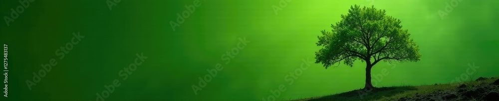 Fototapeta premium Low growing thorny tree with dark green leaves and slender branches, leafy greens, flora