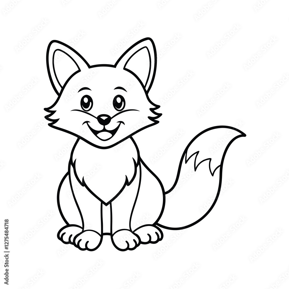 Obraz premium smiling cat line art