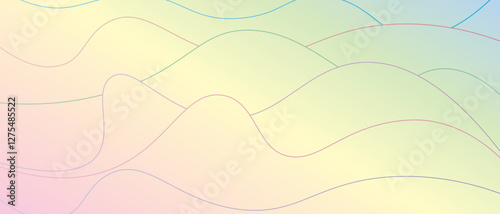 pastel gradient vector illustration, serene and smooth abstract wave blend of soft pastel colors