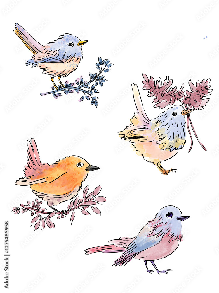 Fototapeta premium set of birds