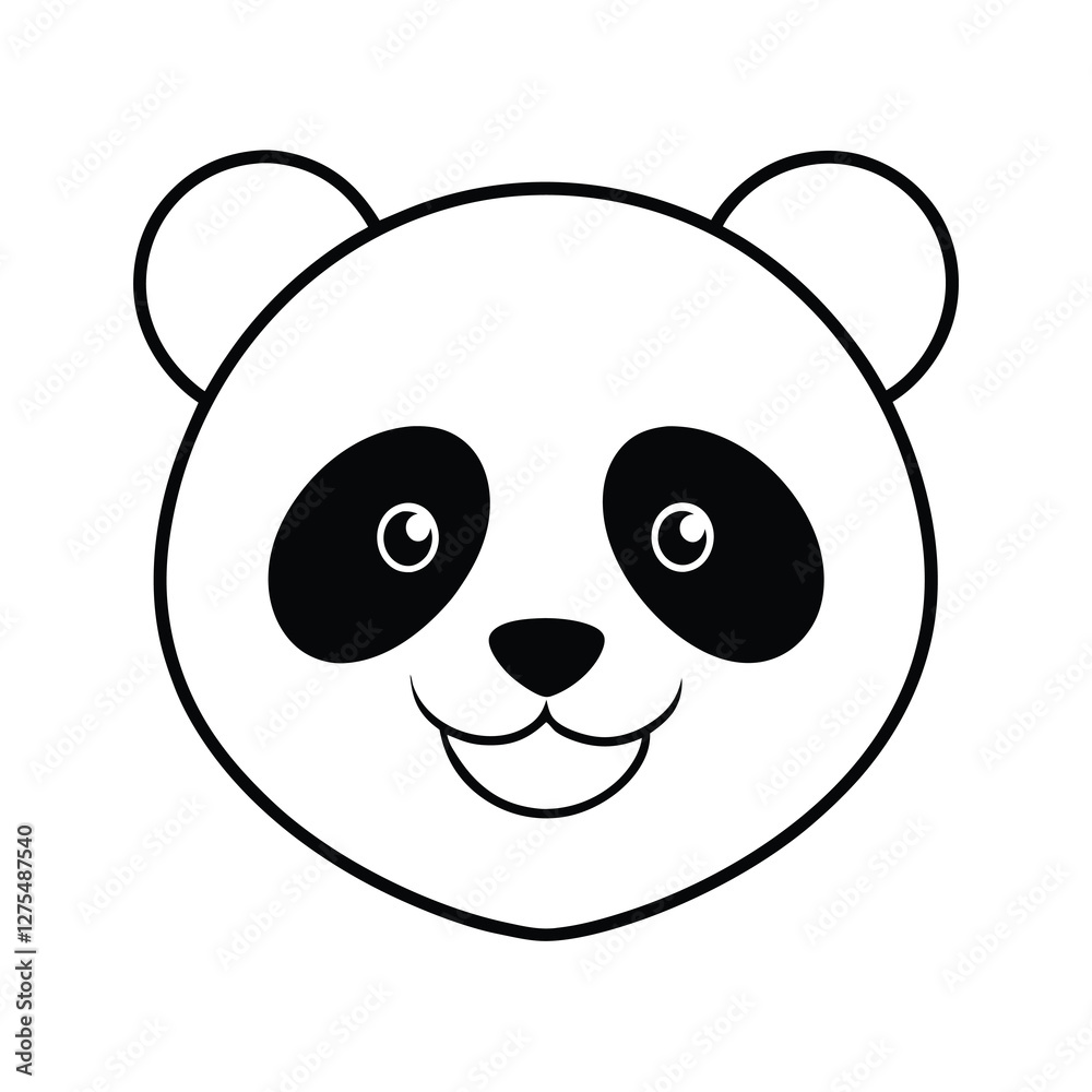 panda face line art