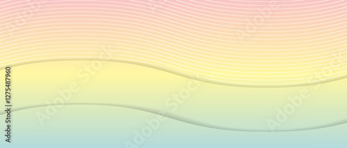 smooth abstract wave vector illustration featuring a blend of soft pastel colors with flowing lines backgorund