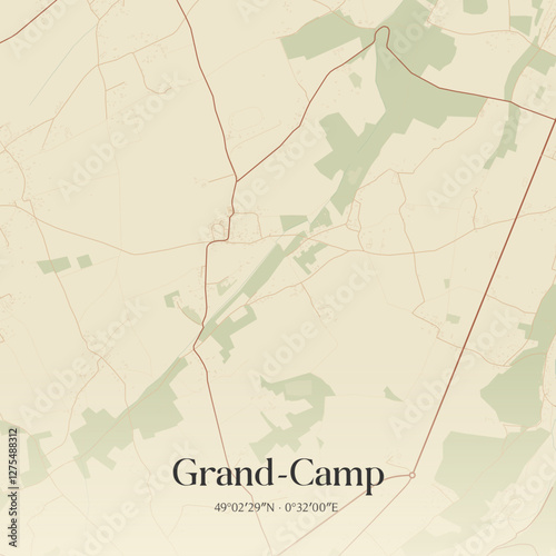 Vintage map of Grand-Camp, France.