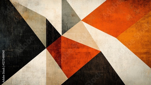 Geometric Abstract Art: A Symphony of Triangles and Textures