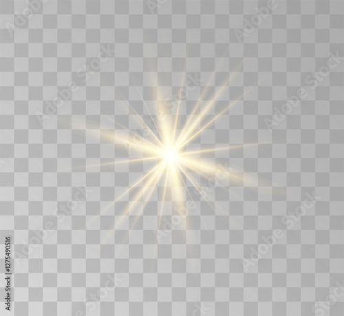 Transparent yellow sunlight special lens flash light effect. Front solar flare lenses	