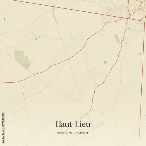 Vintage map of Haut-Lieu, France.