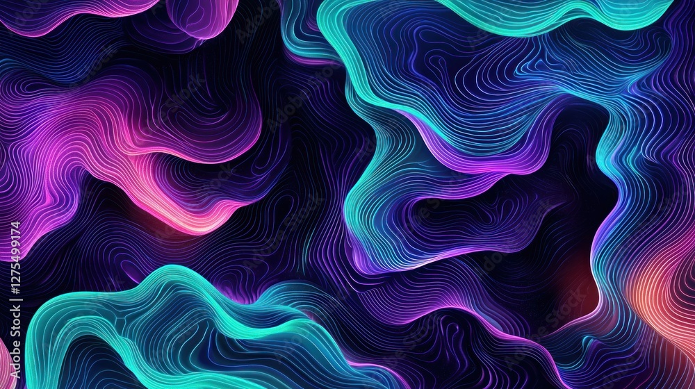 Abstract Neon Waveforms: A Digital Art Masterpiece Abstract Neon Waveforms: A Digital Art Masterpiece