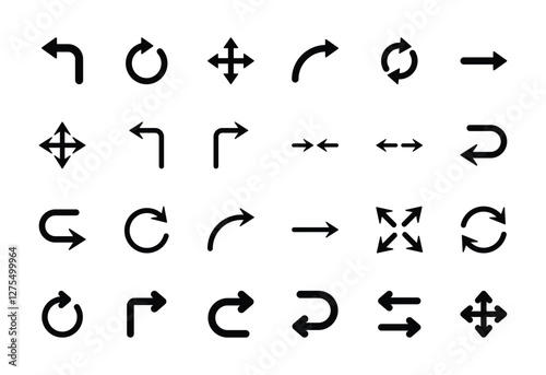 Set of arrows icon symbol vector on white background