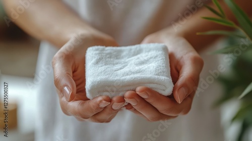 A close-up shot of a person using waterless body wipes, emphasizing ease of use and convenience in maintaining hygiene without water.