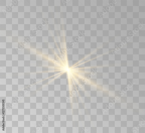 Transparent yellow sunlight special lens flash light effect. Front solar flare lenses	