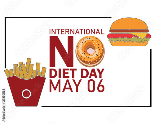 vector graphic of international no diet day good for international no diet day celebration. flat design. flyer design. flat illustration.