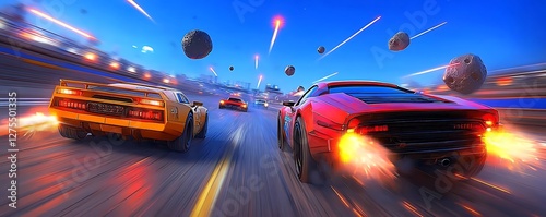 Retro style racing game featuring classic sports cars