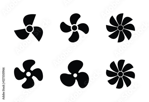 Set of fan icon symbol vector on white background