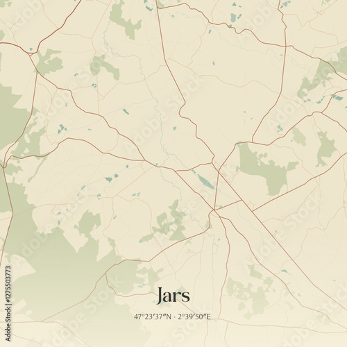 Vintage map of Jars, France.