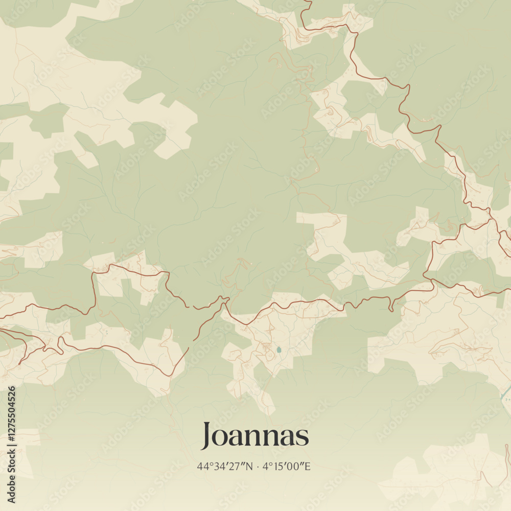 Obraz premium Vintage map of Joannas, France.